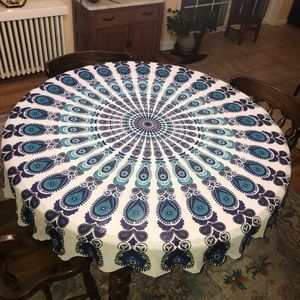 Bohemian Table Cloth Sheer Round Clean Beautiful!